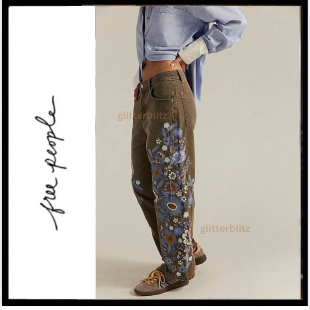 We The Free Willow Floral Embroidered Jeans